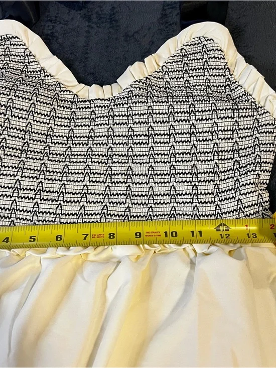 Amazon Smocked Tiered Ruffle Tie Shoulder Festival Cottagecore Peasant Dress S - Picture 8 of 11